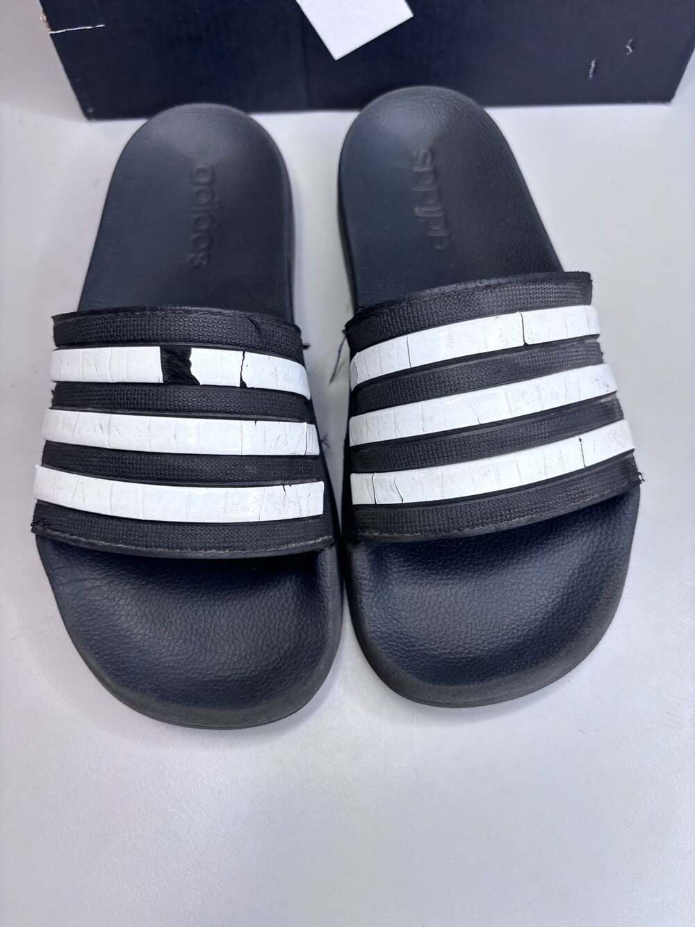 Adidas Adilette Shower K Slides Black and White - Picture 2 of 5